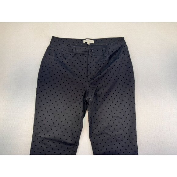 Talbots Womens Polka Dot Pants Petites 12P Black - Picture 11 of 13